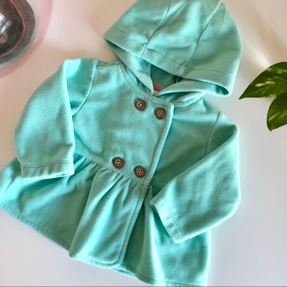 Carter’s Teal Fleece Peacoat 6m